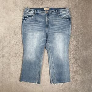 KUT from the Kloth Jeans 24W Blue Ankle Flare Kelsey Fab Ab Light Wash Stretch